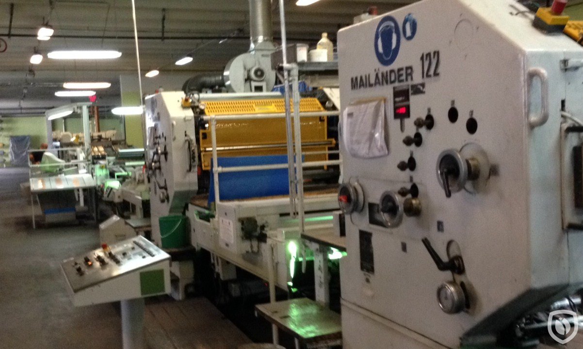 Mailander 122 two colour printing line with UV-oven