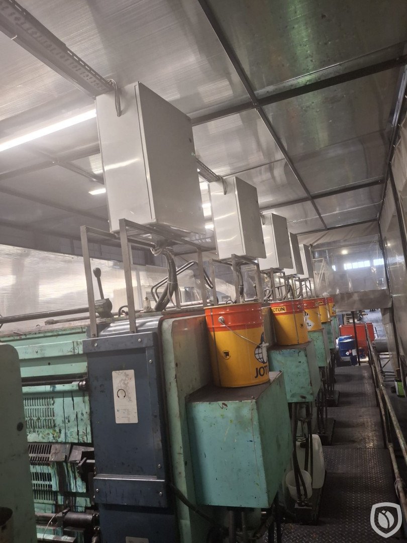 Bauer+Kunzi 6-colour printing line with 27 meter tunnel-oven